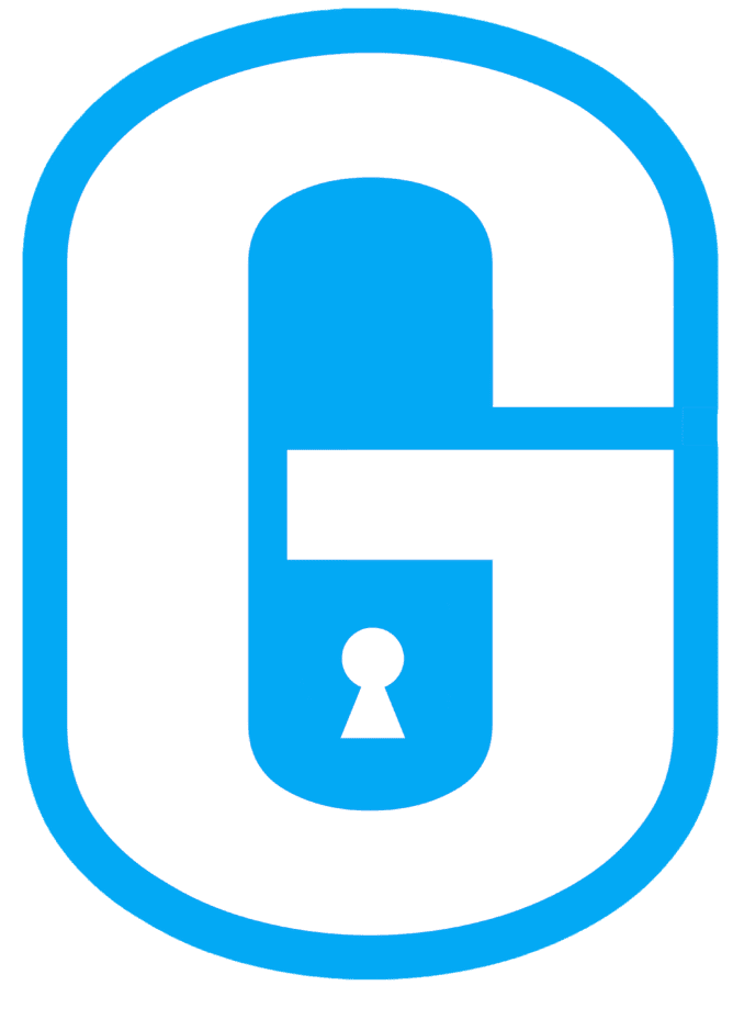 GLOWSEC G LOGO blue and white