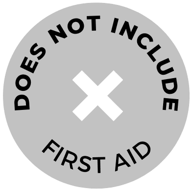 grey badge to indicate this course does not include first aid