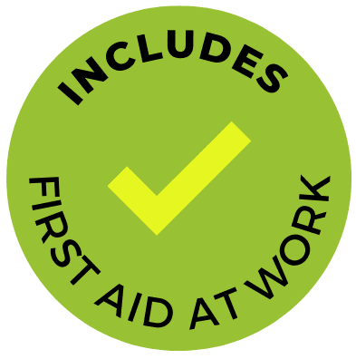 green badge to indicate this course includes first aid