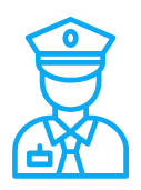 manned guarding icon in blue