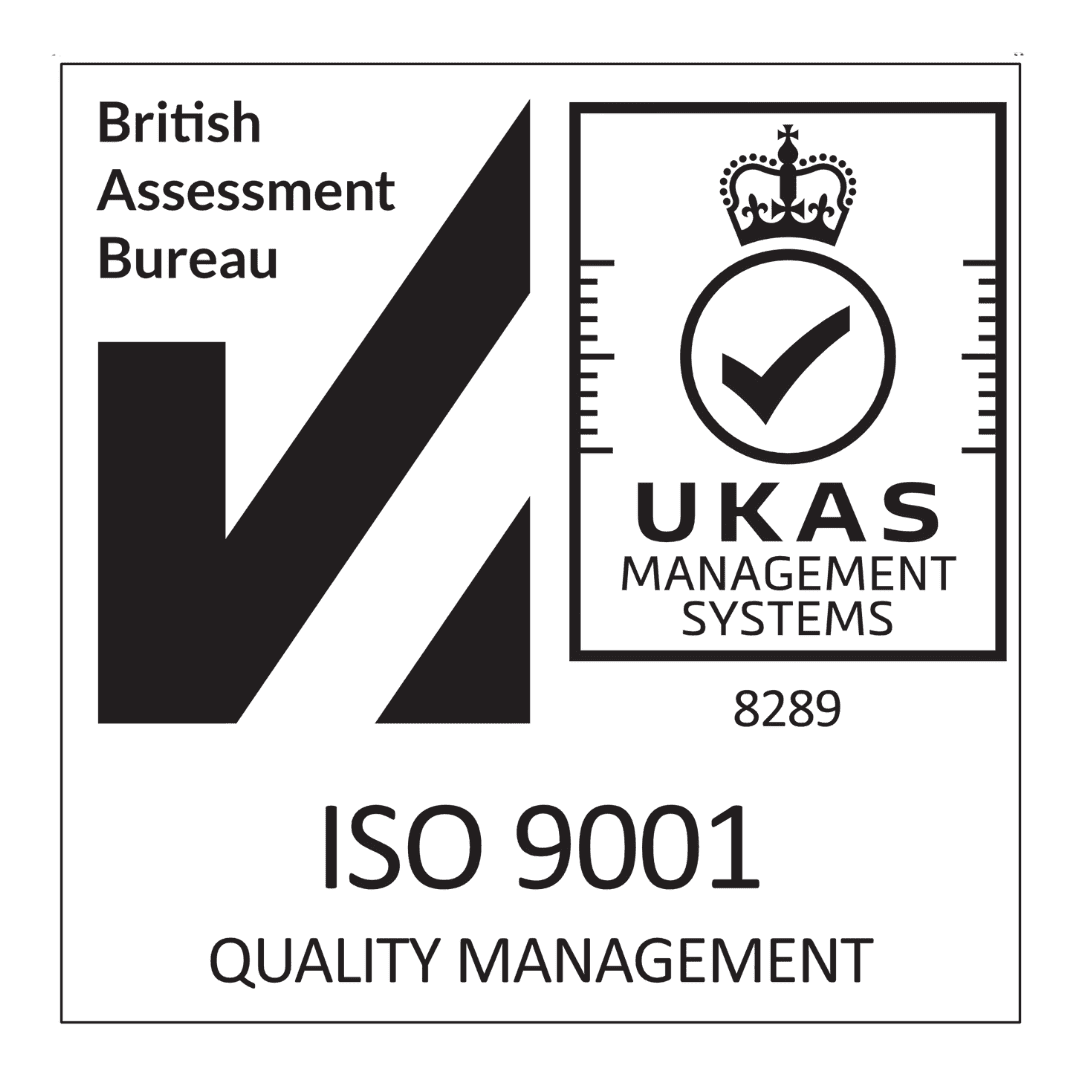 black iso 9001 quality management logo