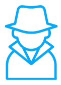 store detective icon in blue